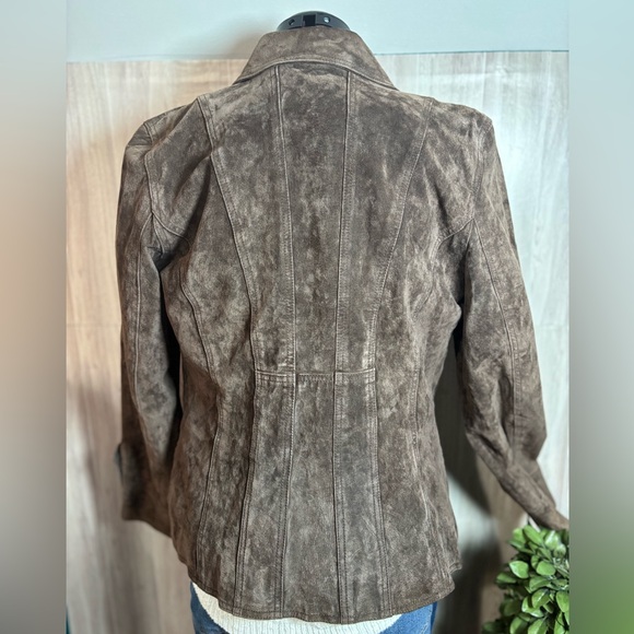 I. E. Relaxed Classic Brown Leather Suede Jacket - Picture 2 of 14